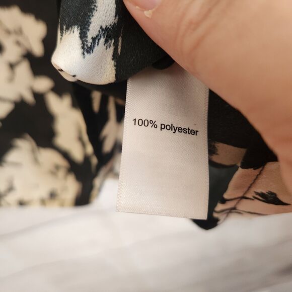 Maurices NWT womens XL black floral white cream long sleeve flowy boho blouse - Picture 6 of 10